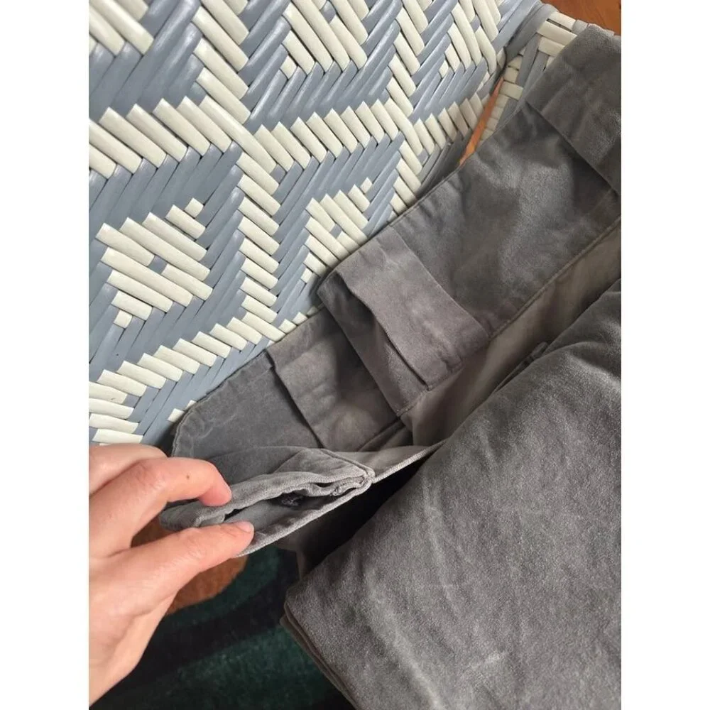 (2) West Elm cotton velvet pole top drapes. Gray. 48x84”